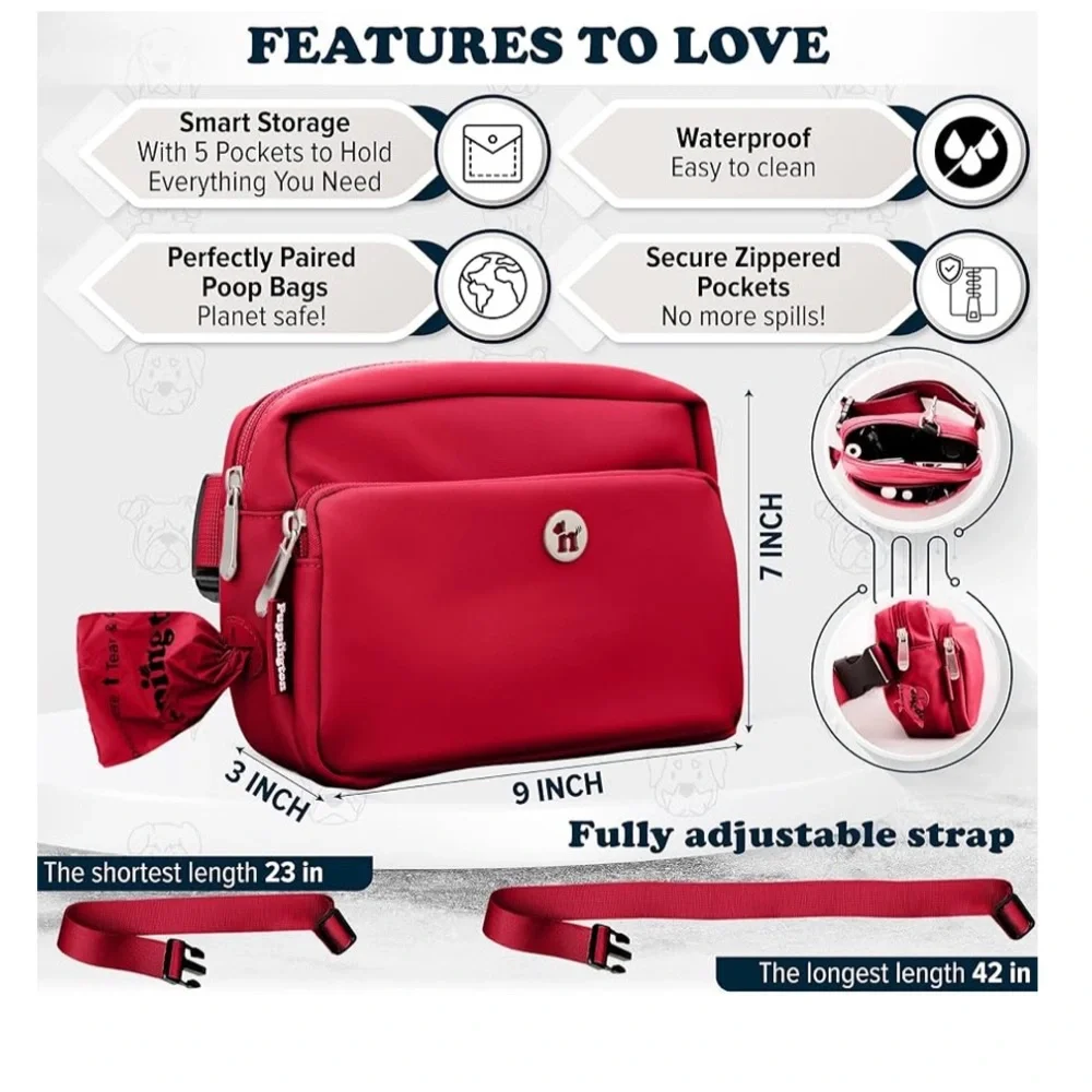 Pup Culture 3-in-1 Crossbody Dog Walking Bag & Treat Pouch